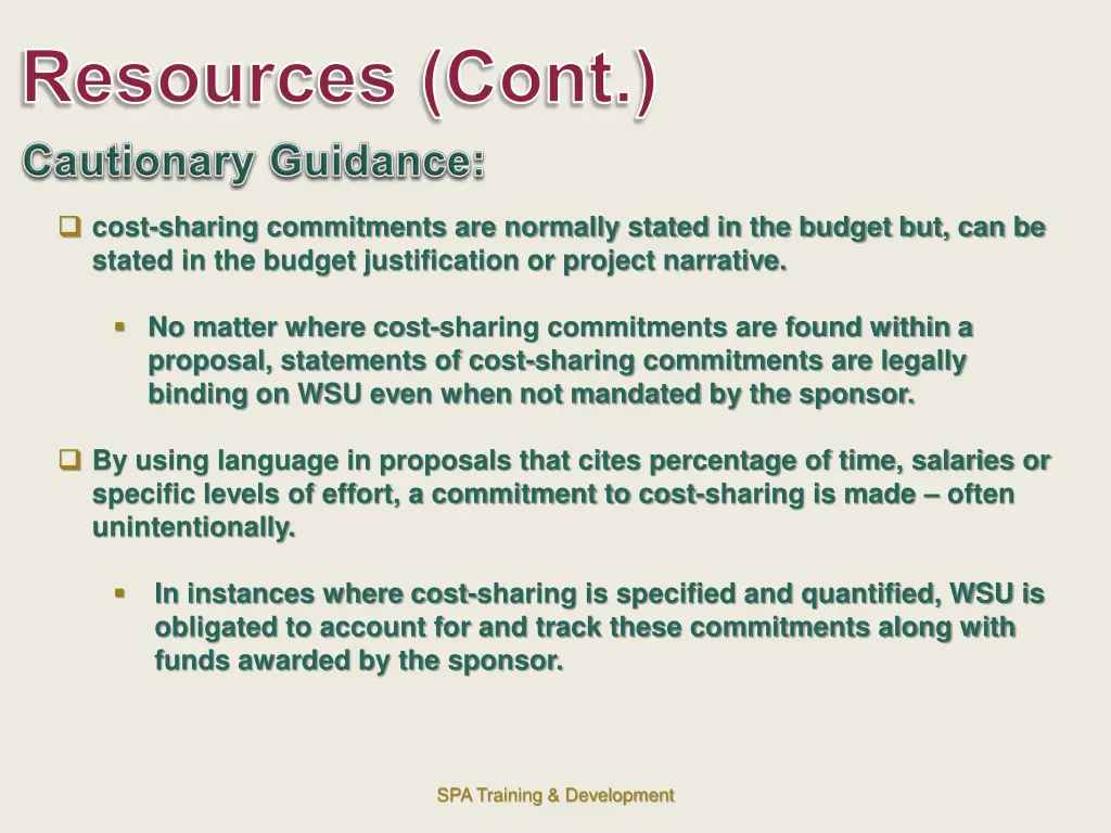 resources cont