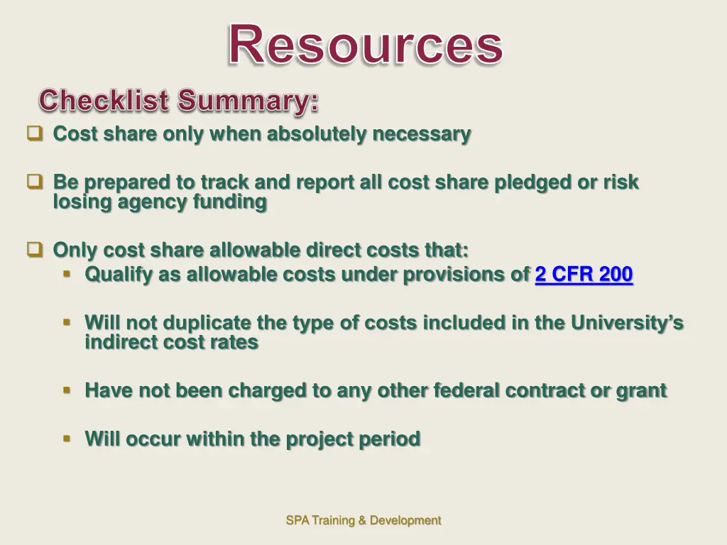 resources