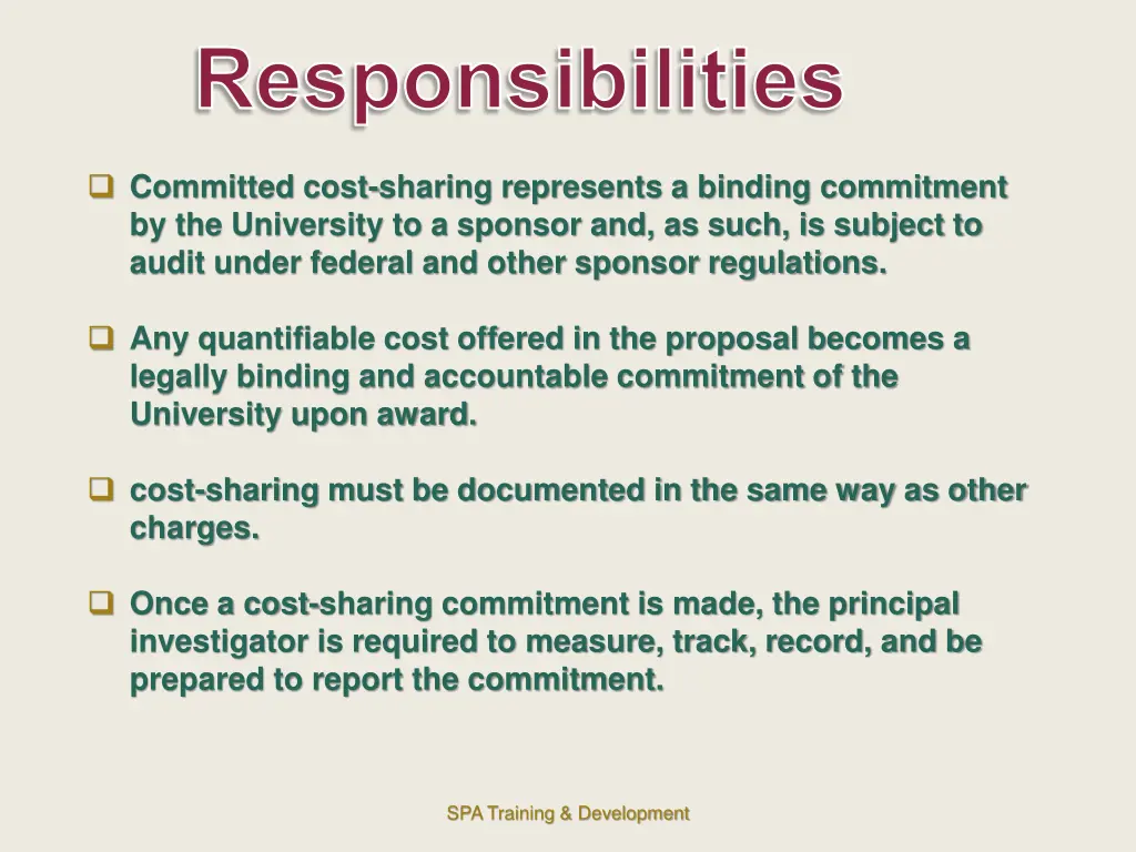 responsibilities