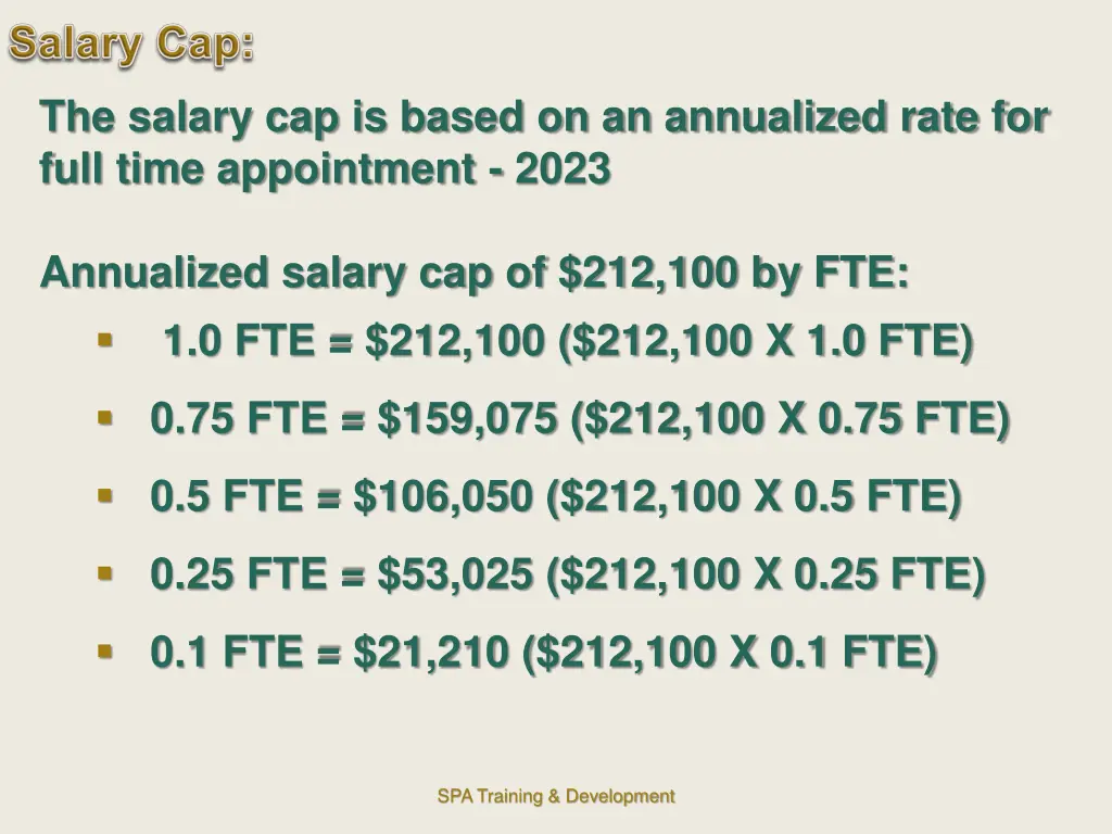 the salary cap is based on an annualized rate