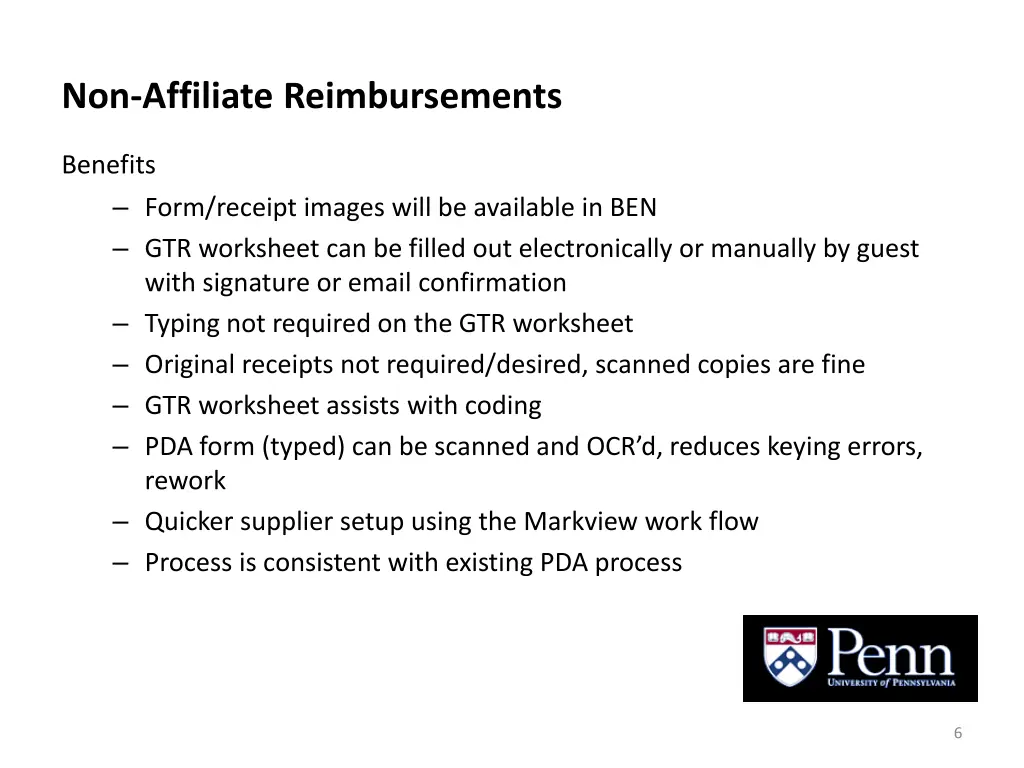 non affiliate reimbursements 5