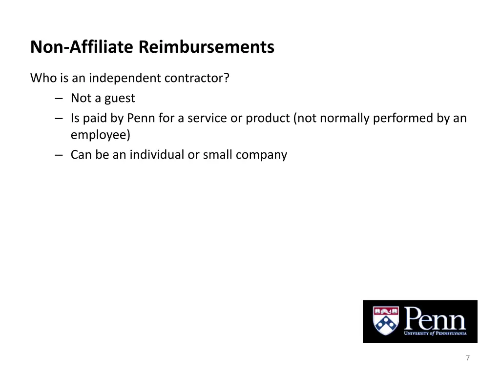 non affiliate reimbursements 6