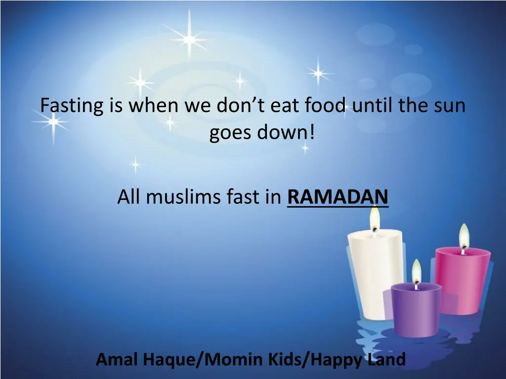 fasting is when we don t eat food until