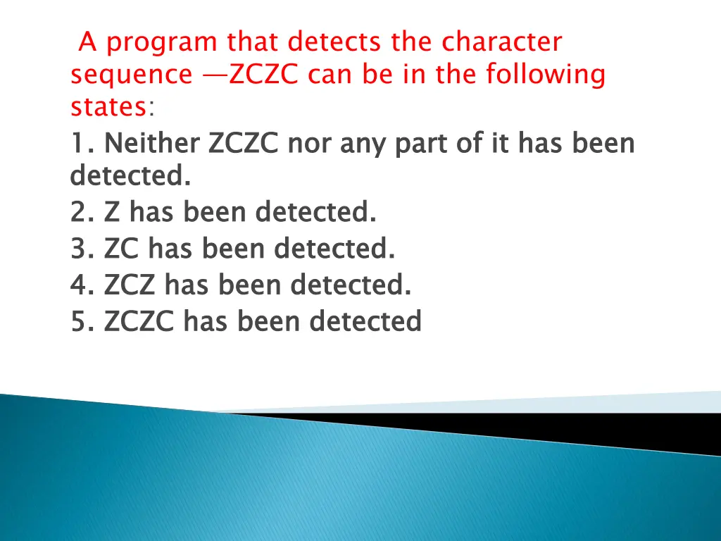 a program that detects the character sequence