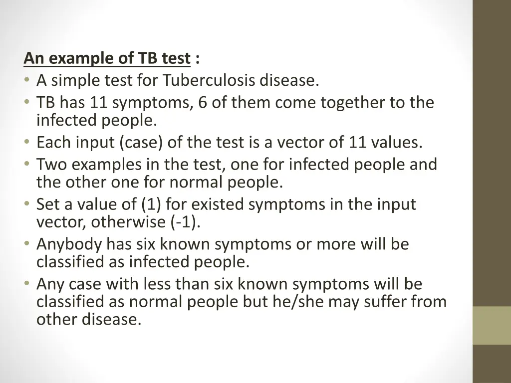 an example of tb test a simple test