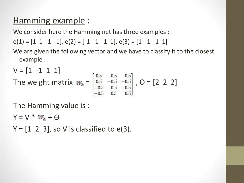 hamming example we consider here the hamming