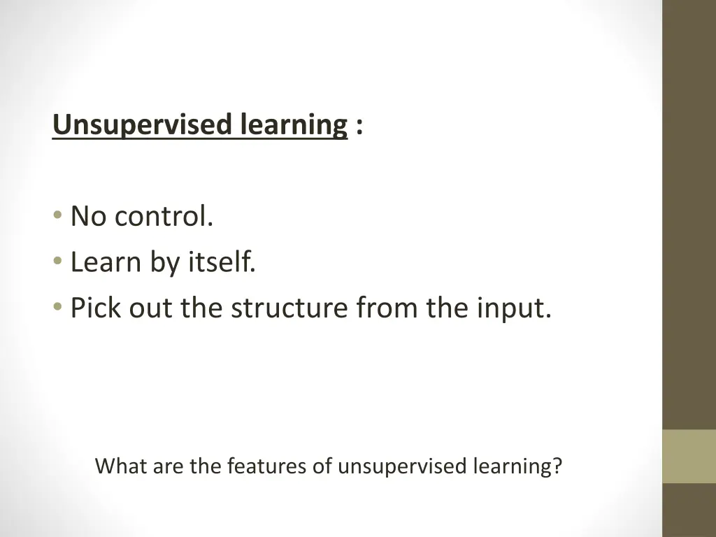 unsupervised learning