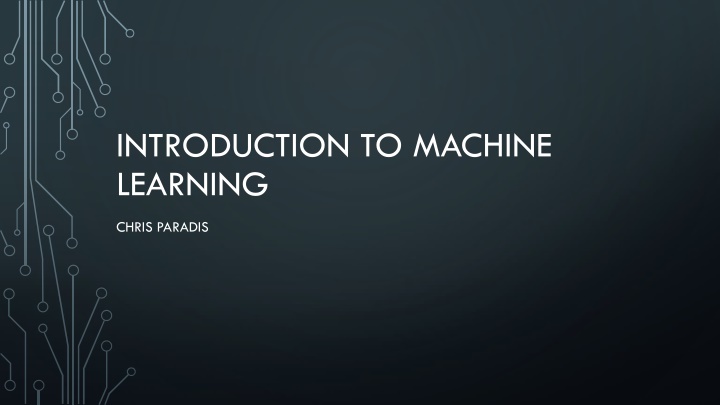 introduction to machine learning