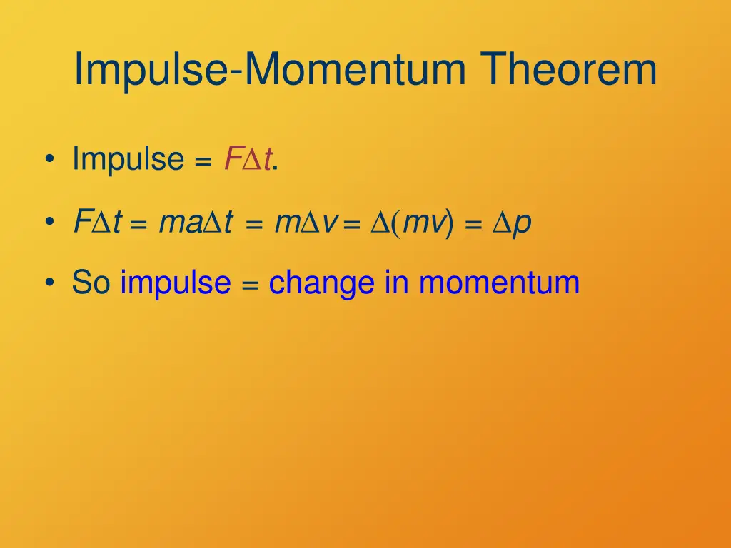 impulse momentum theorem