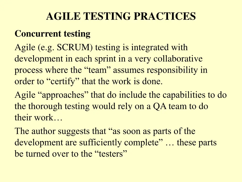 agile testing practices