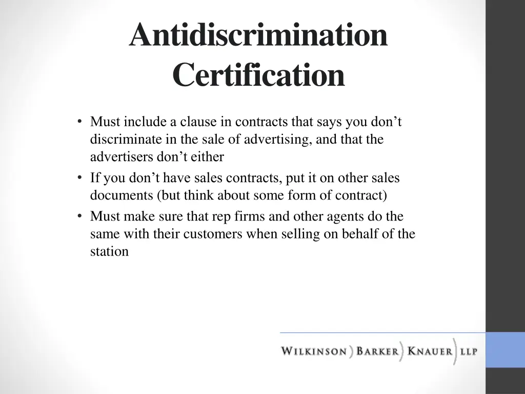 antidiscrimination certification