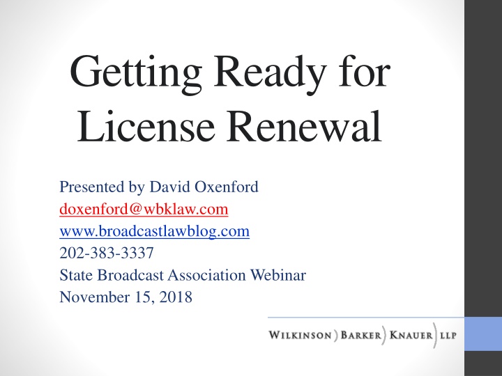 getting ready for license renewal