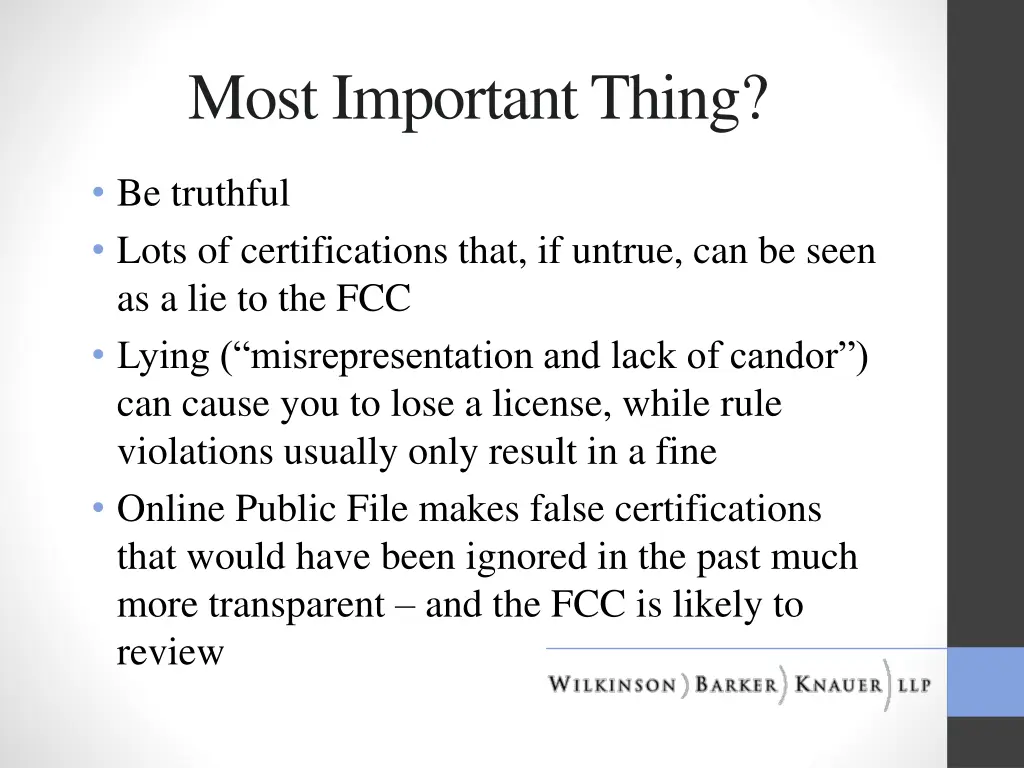 most important thing