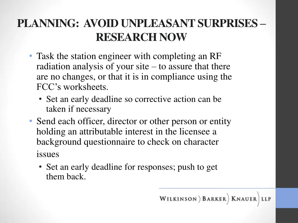 planning avoid unpleasant surprises research now