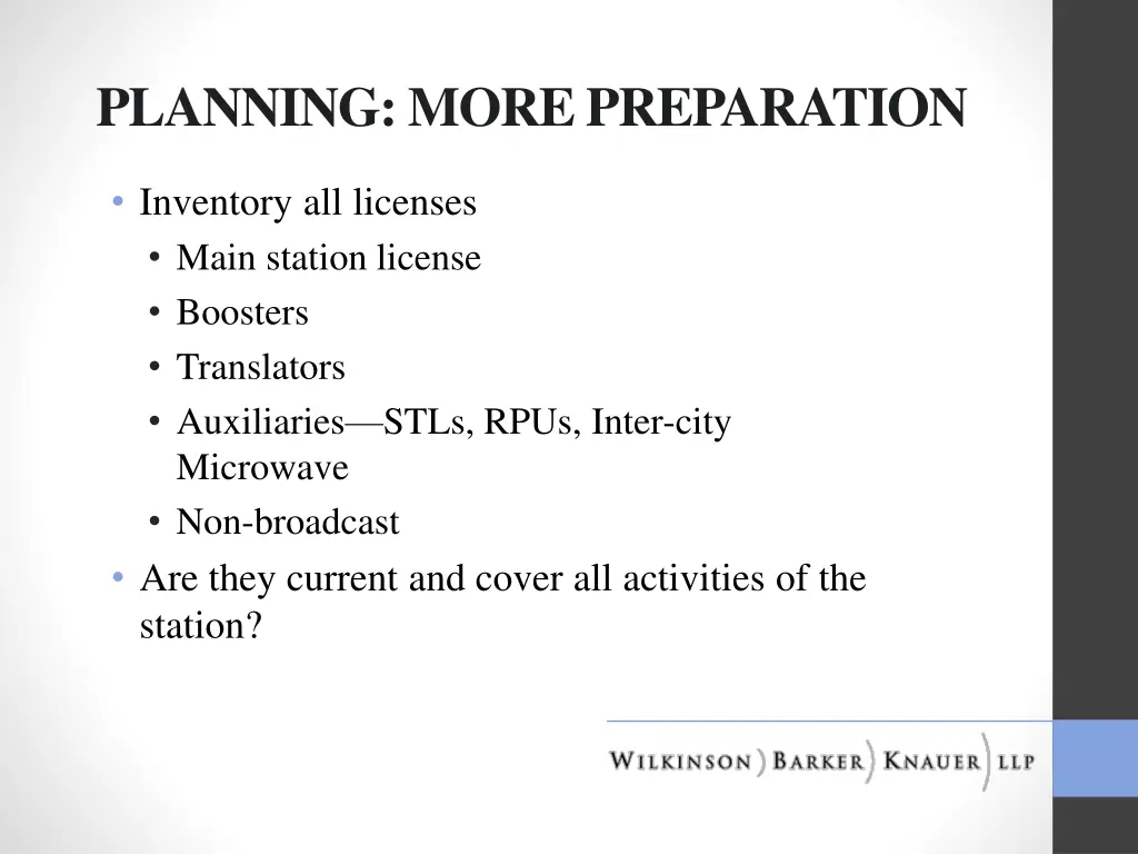 planning more preparation