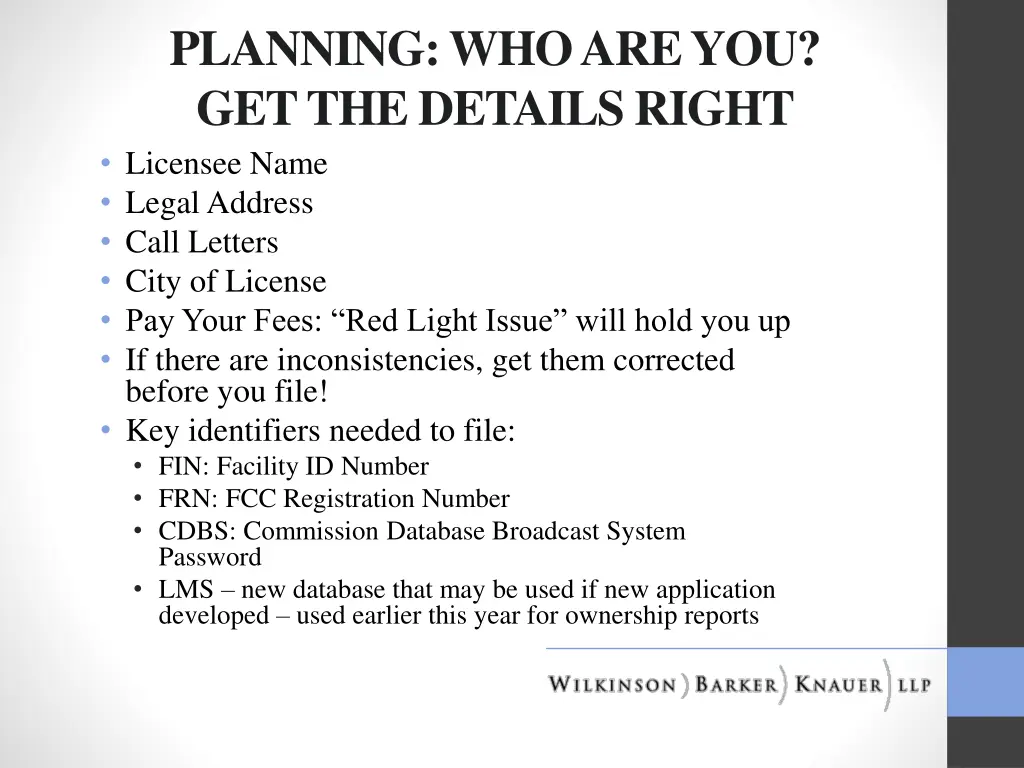 planning who are you get the details right