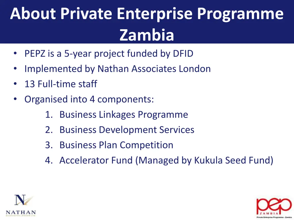 about private enterprise programme zambia pepz