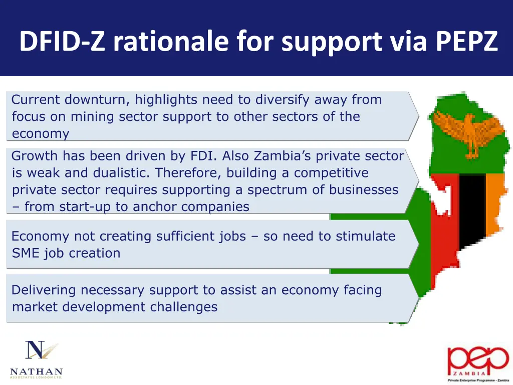 dfid z rationale for support via pepz
