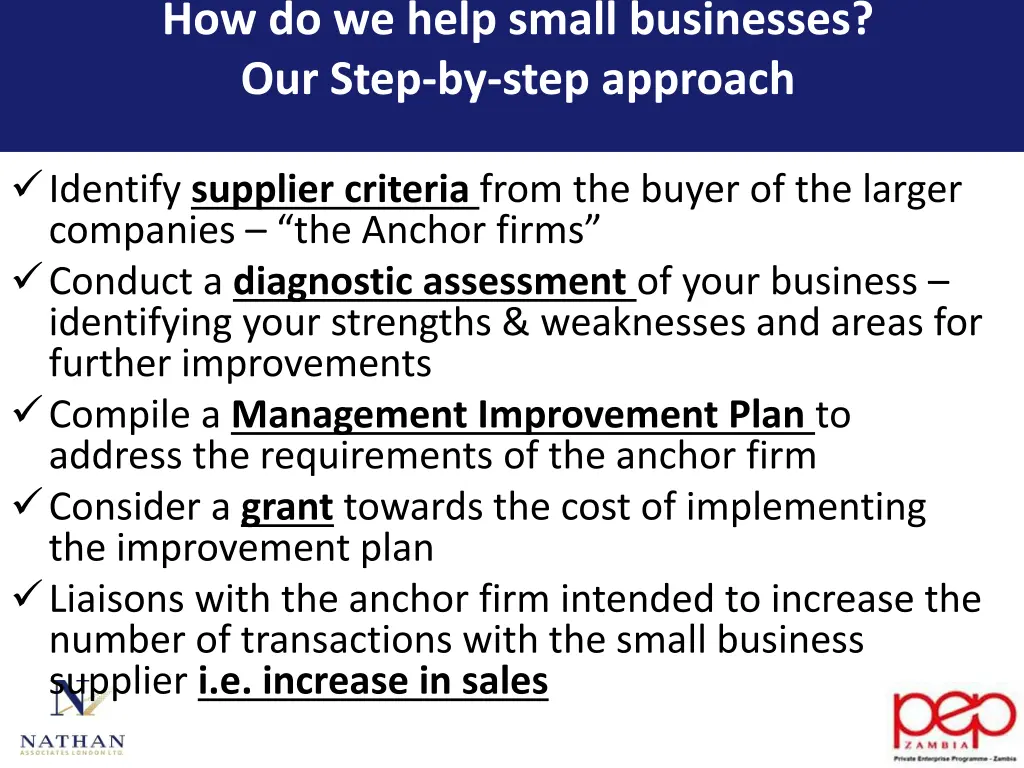 how do we help small businesses our step by step