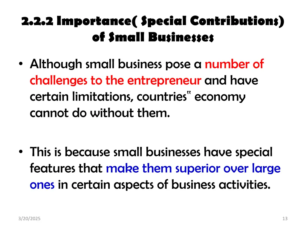 2 2 2 importance special contributions of small