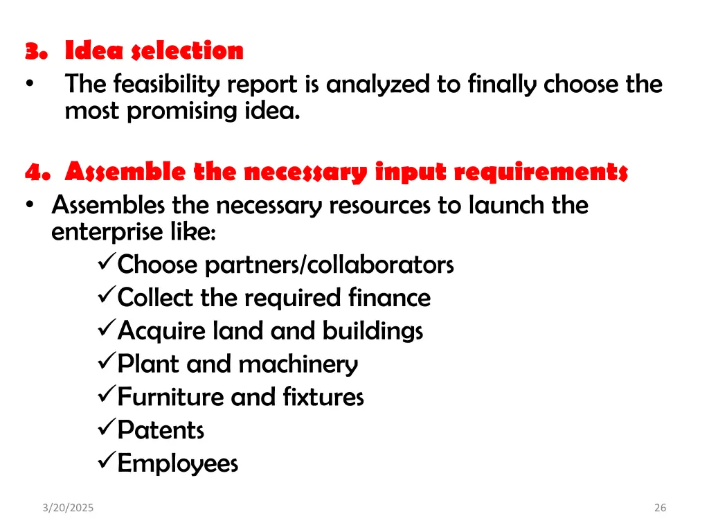 3 idea selection the feasibility report