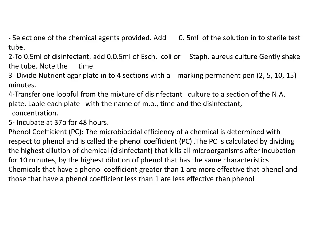 select one of the chemical agents provided