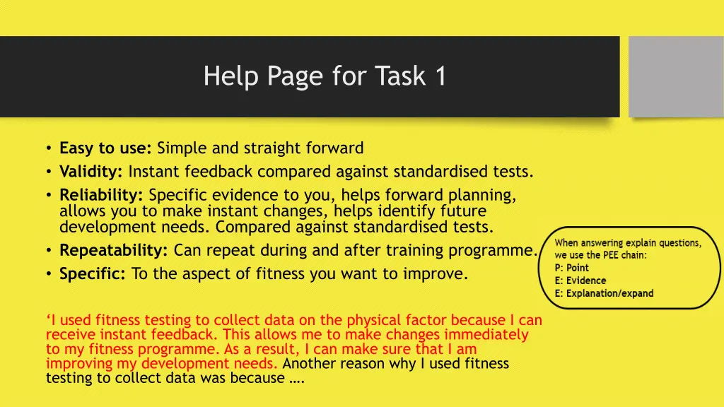 help page for task 1