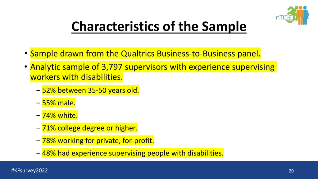 characteristics of the sample