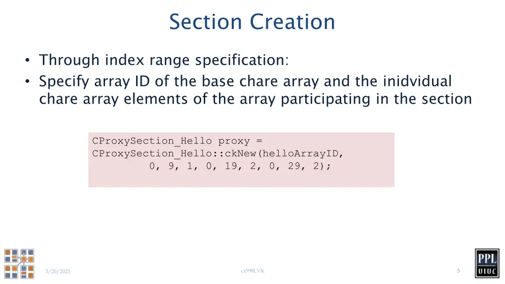 section creation 1