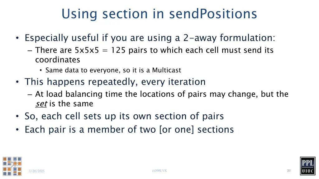 using section in sendpositions