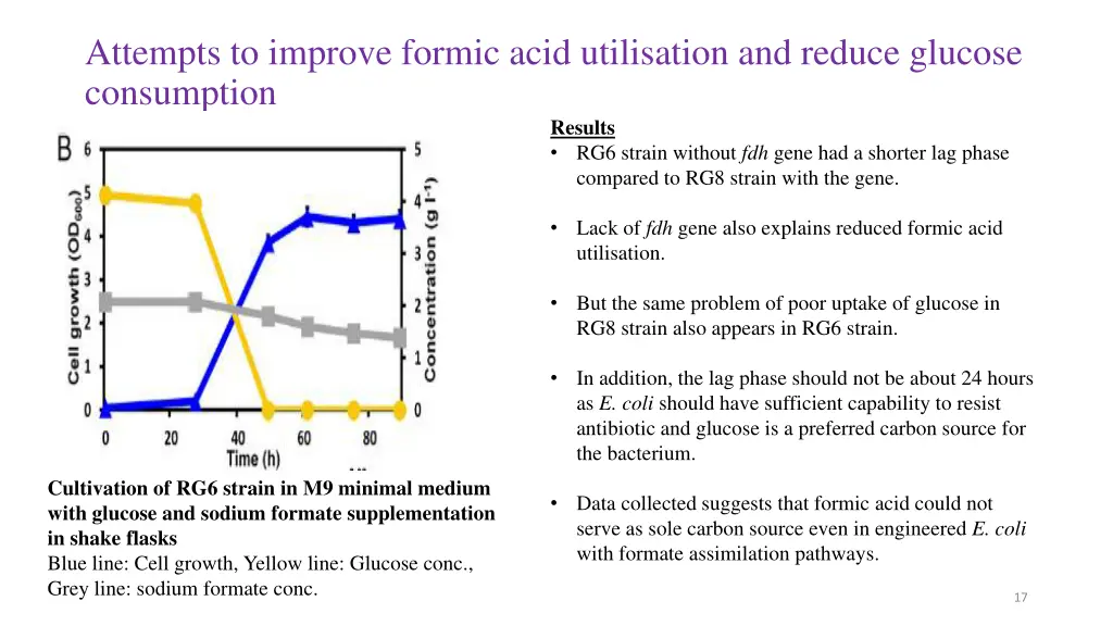 attempts to improve formic acid utilisation 1