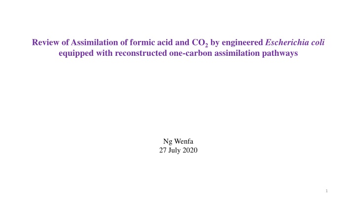 review of assimilation of formic acid