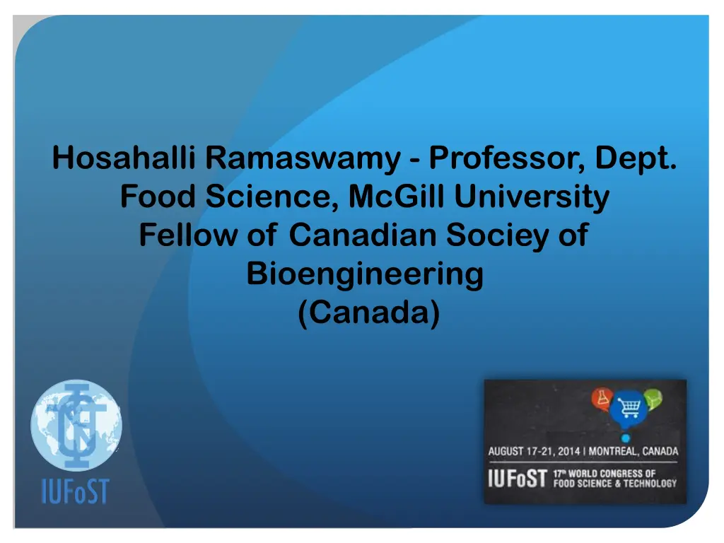 hosahalli ramaswamy professor dept food science