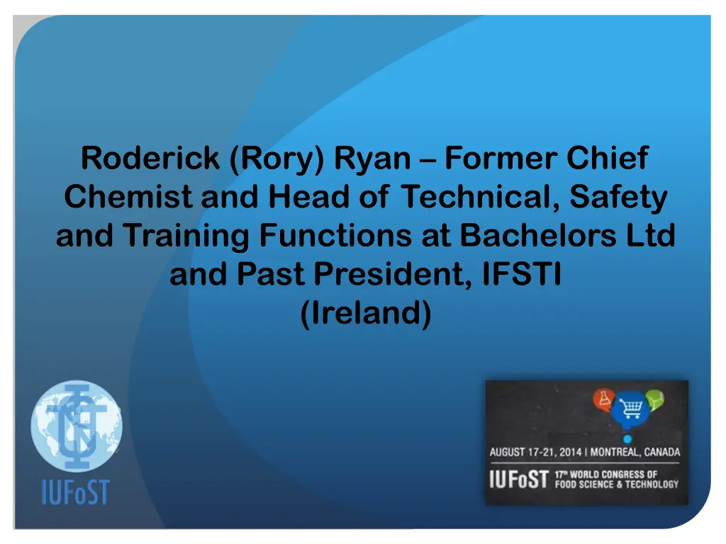 roderick rory ryan former chief chemist and head