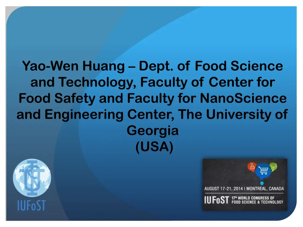 yao wen huang dept of food science and technology