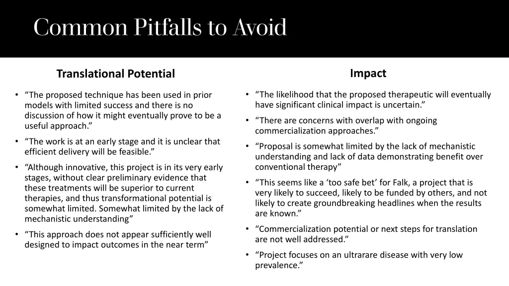 common pitfalls to avoid 1