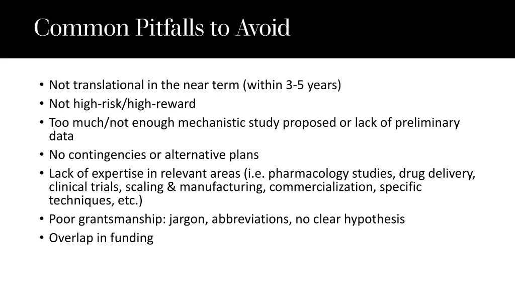 common pitfalls to avoid