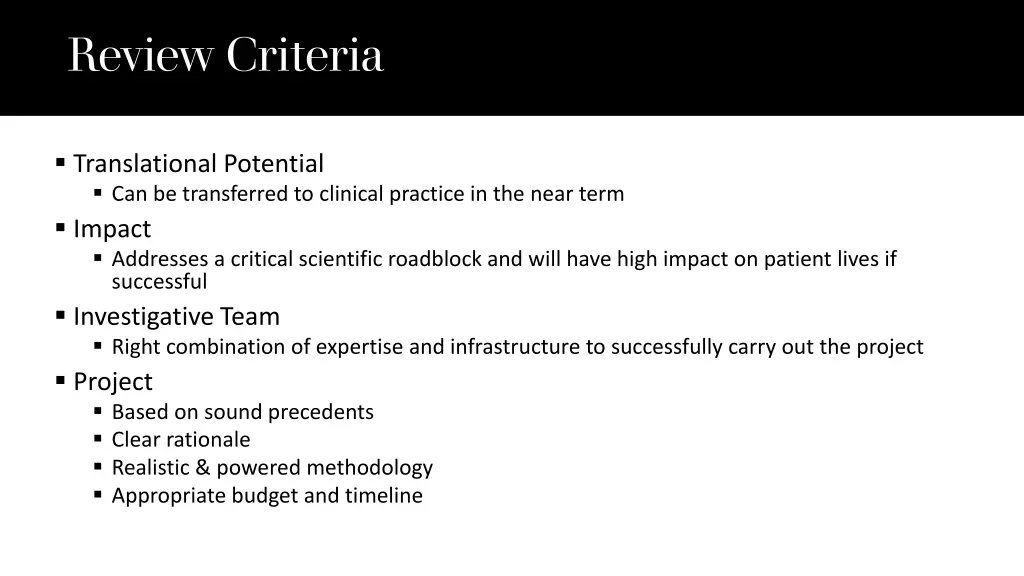 review criteria