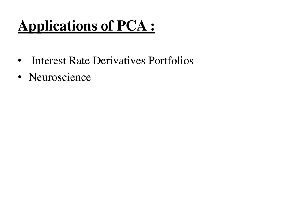 applications of pca