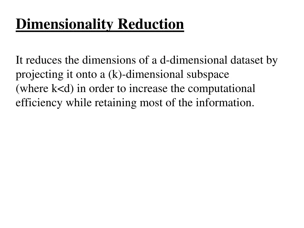 dimensionality reduction