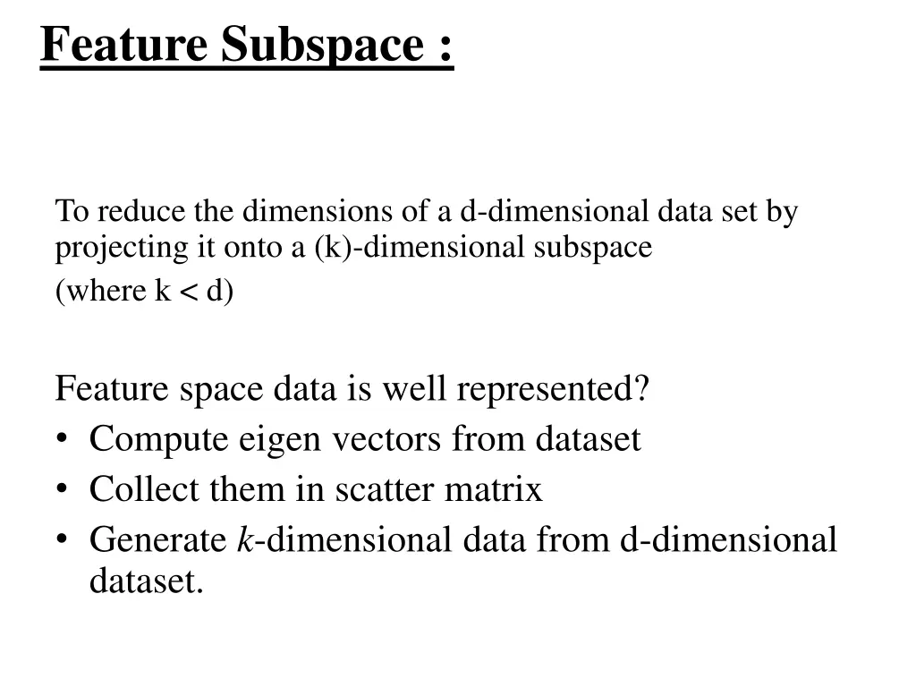 feature subspace
