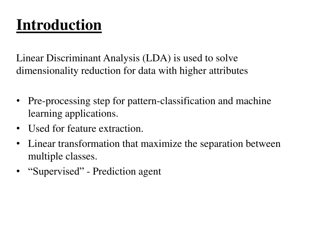 introduction linear discriminant analysis