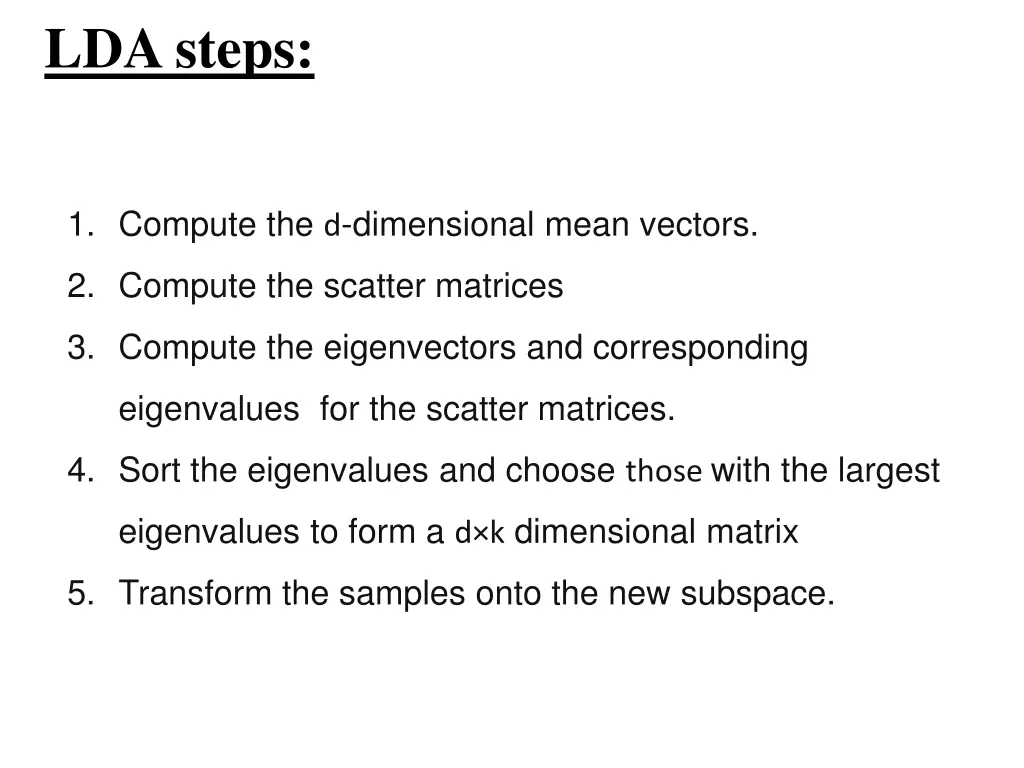 lda steps