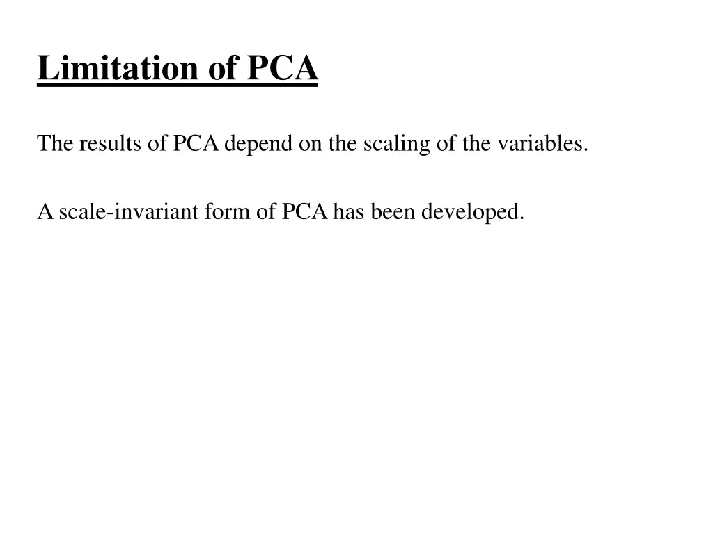 limitation of pca