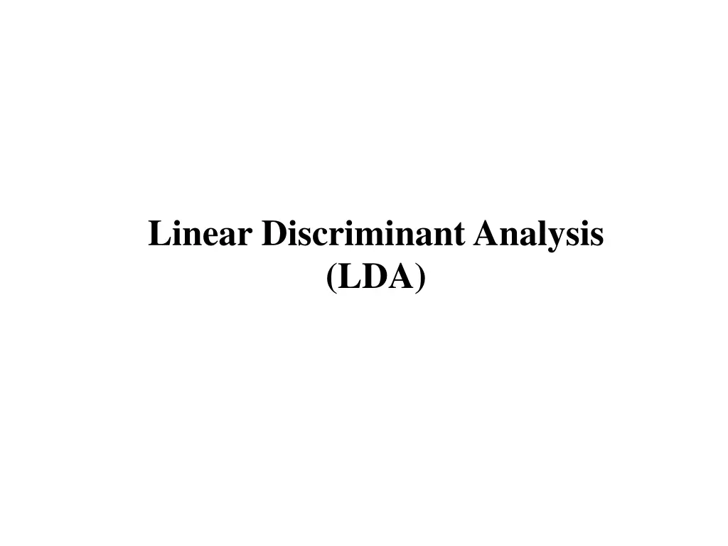 linear discriminant analysis lda