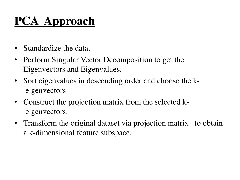 pca approach