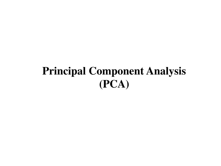 principal component analysis pca