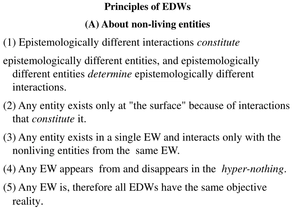 principles of edws