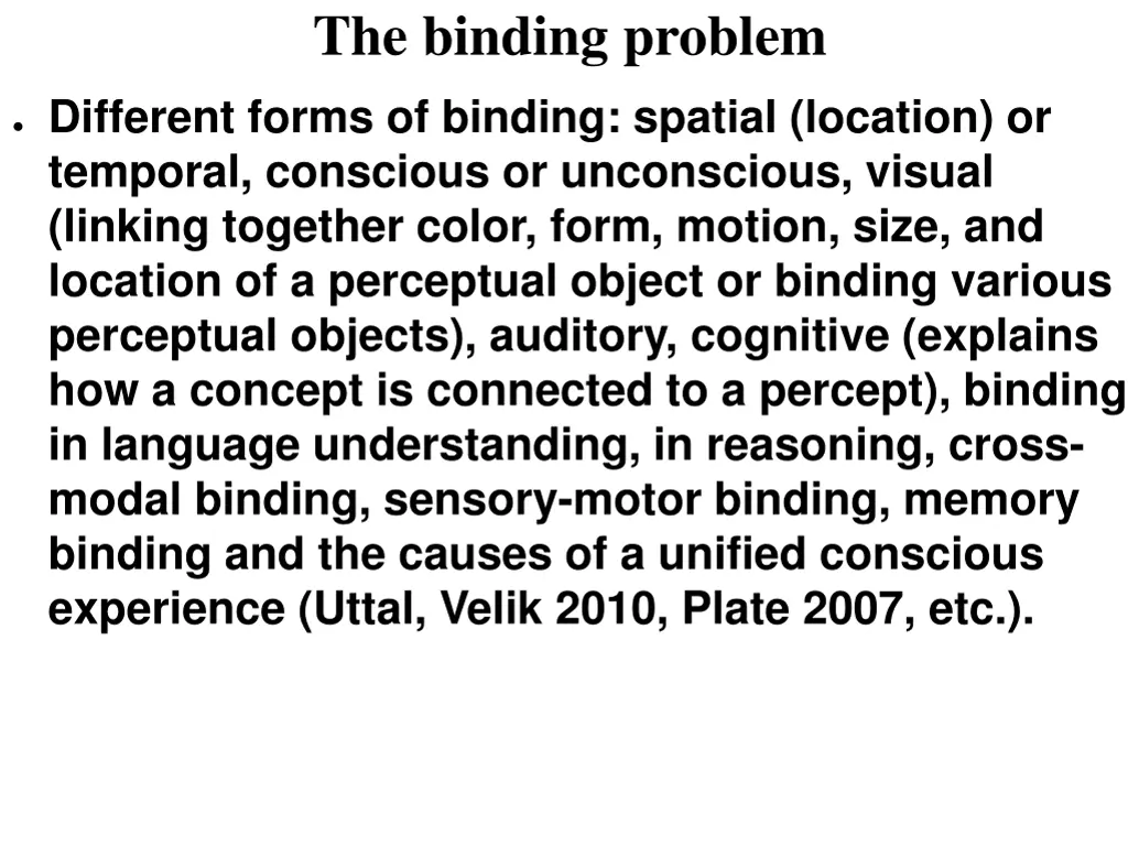 the binding problem