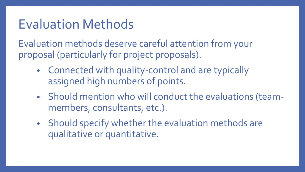 evaluation methods
